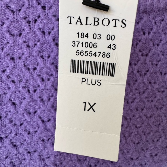Talbots Lavender Purple Cable Knit Women's Sweater & Statement Necklace - Picture 3 of 12
